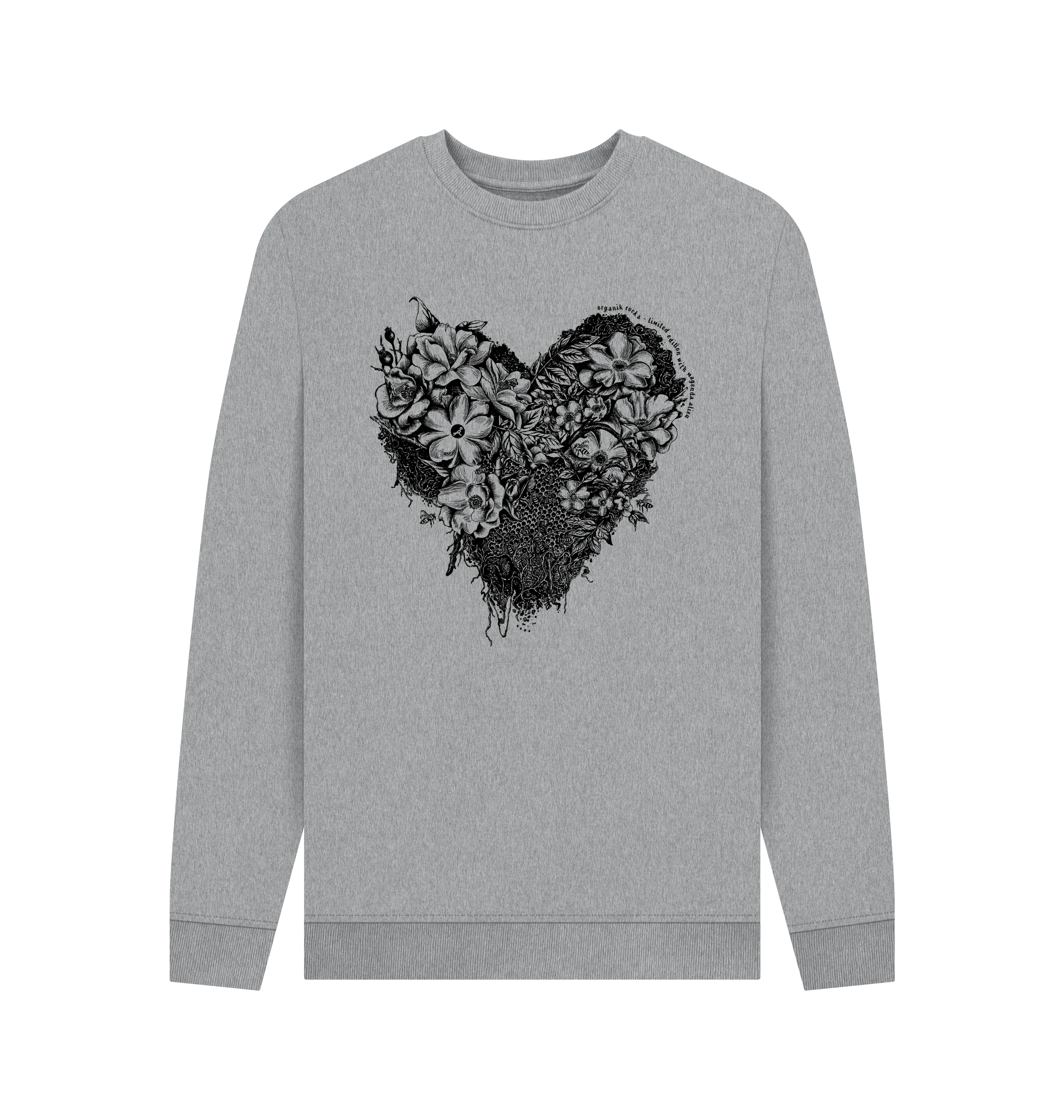 Bees n Roses sweat - light heather grey