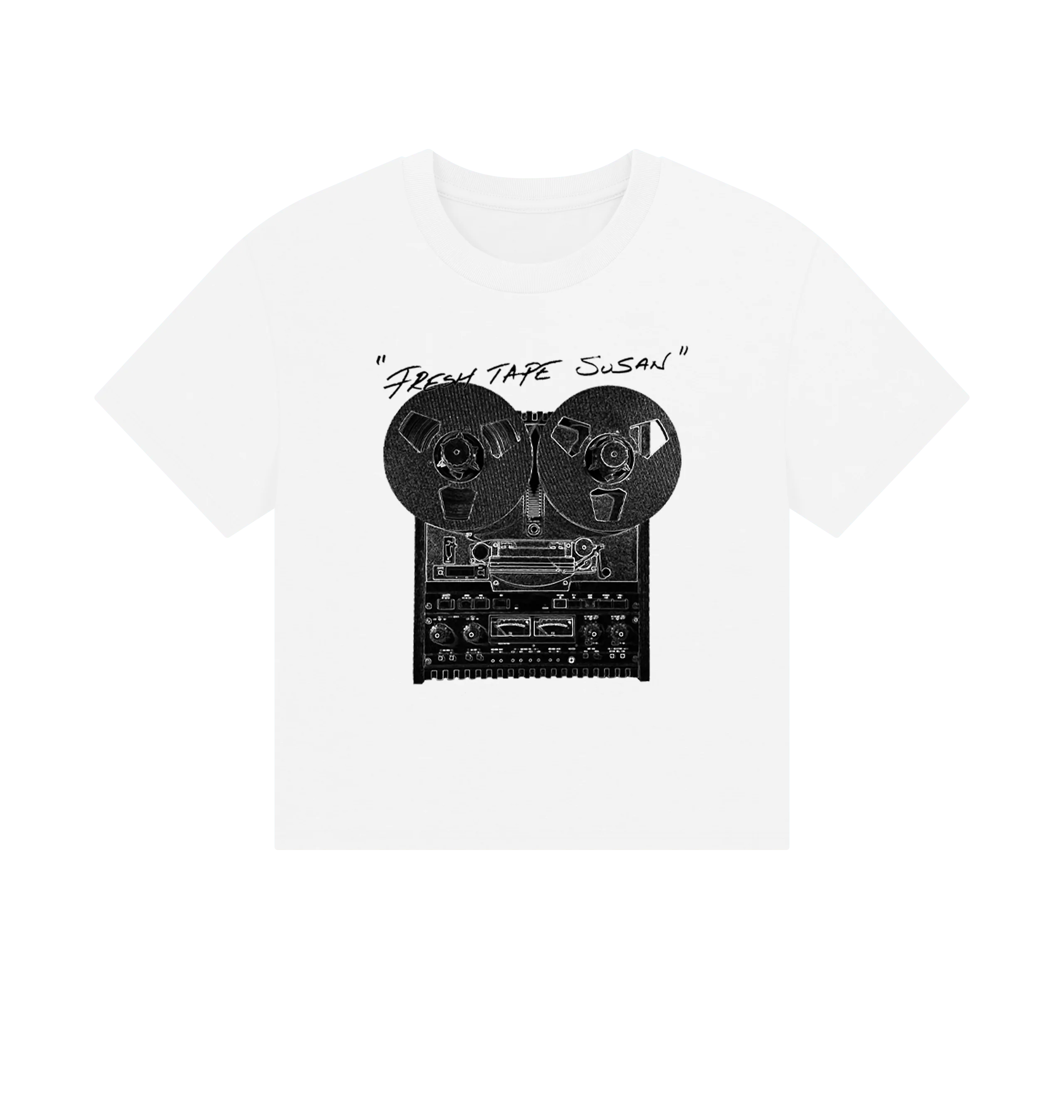 Real 2 Reel - white box cut tee