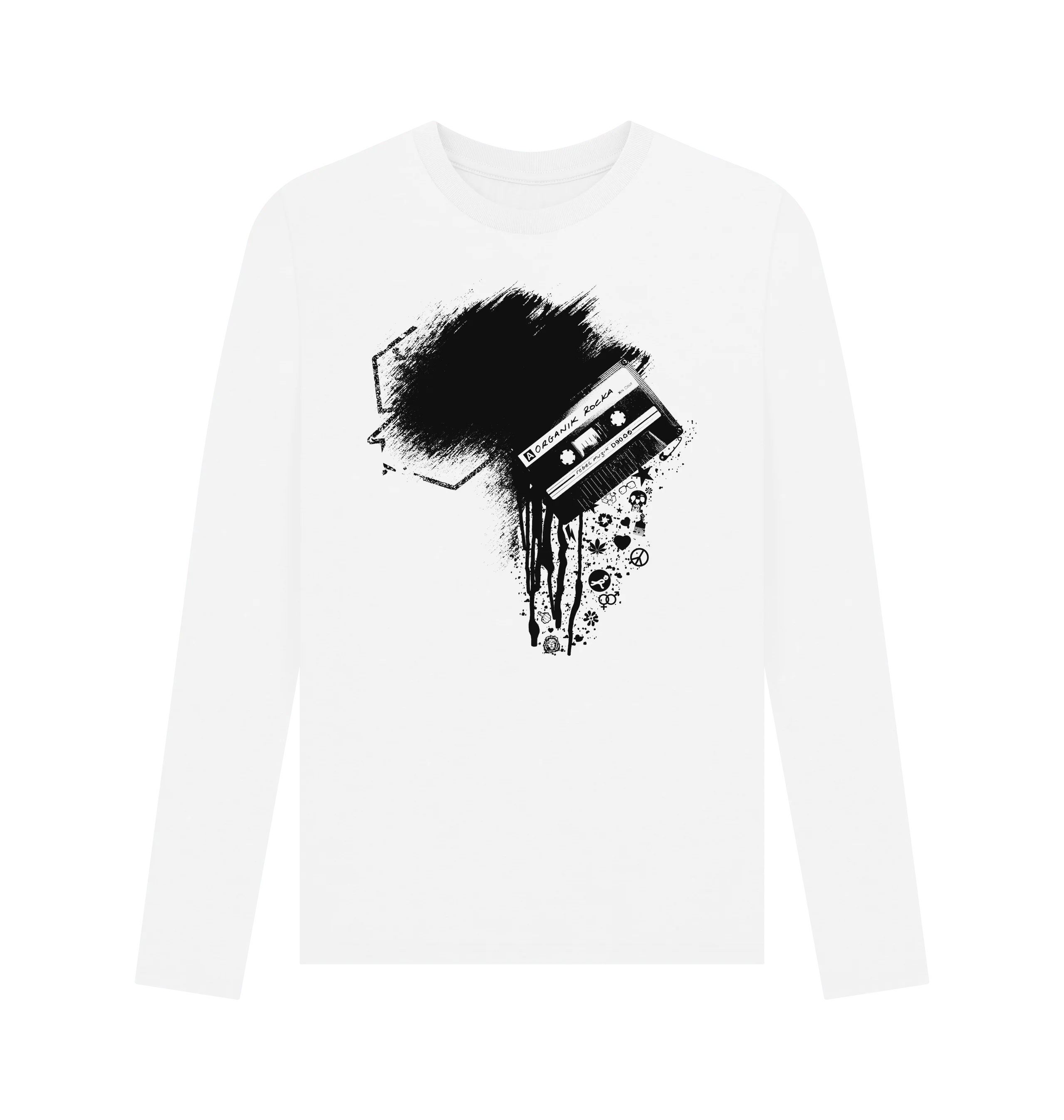 Rebel Muzik long sleeve tee - white