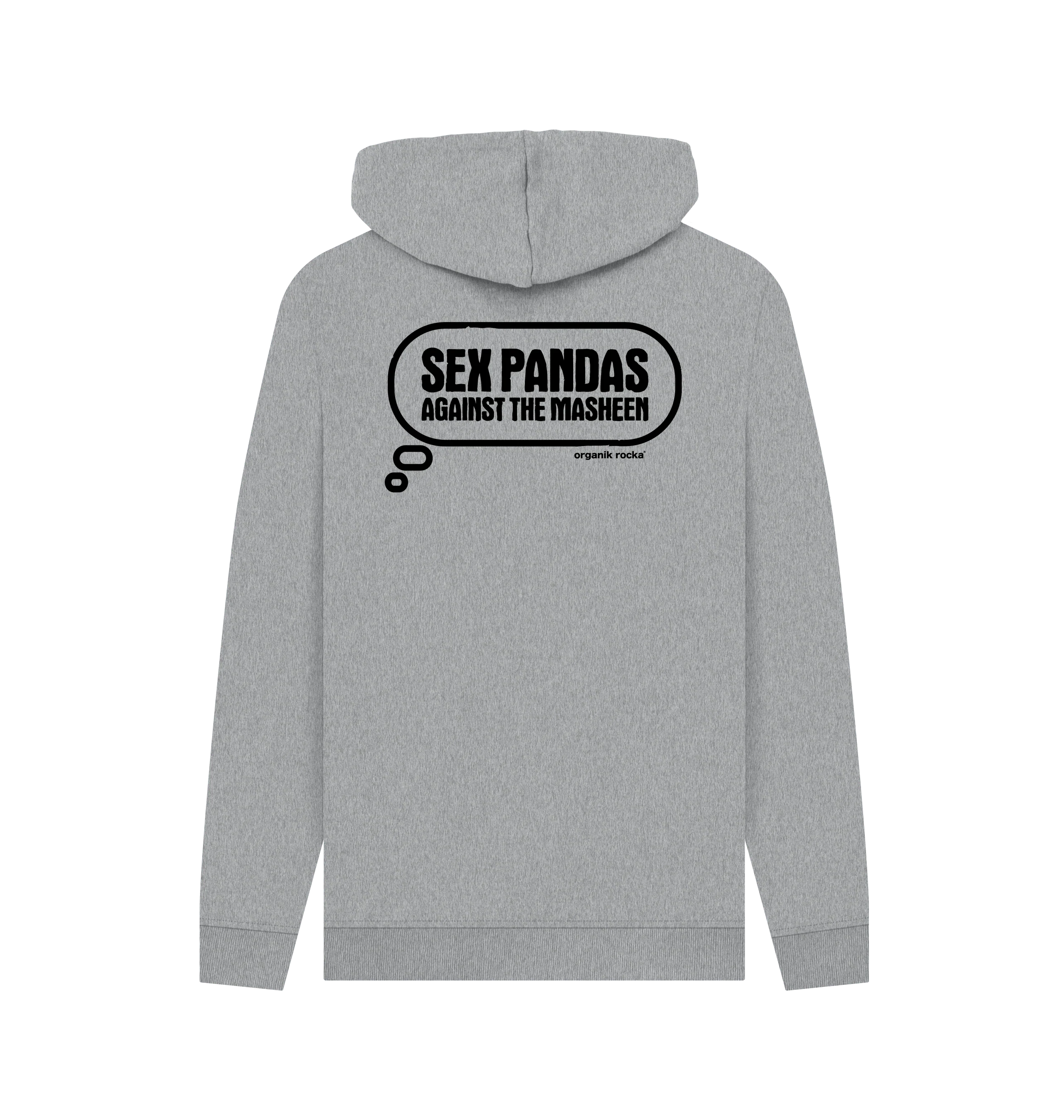 Sex Pandas logo hoodie - light heather grey (thought bubble on the back) - Image 2