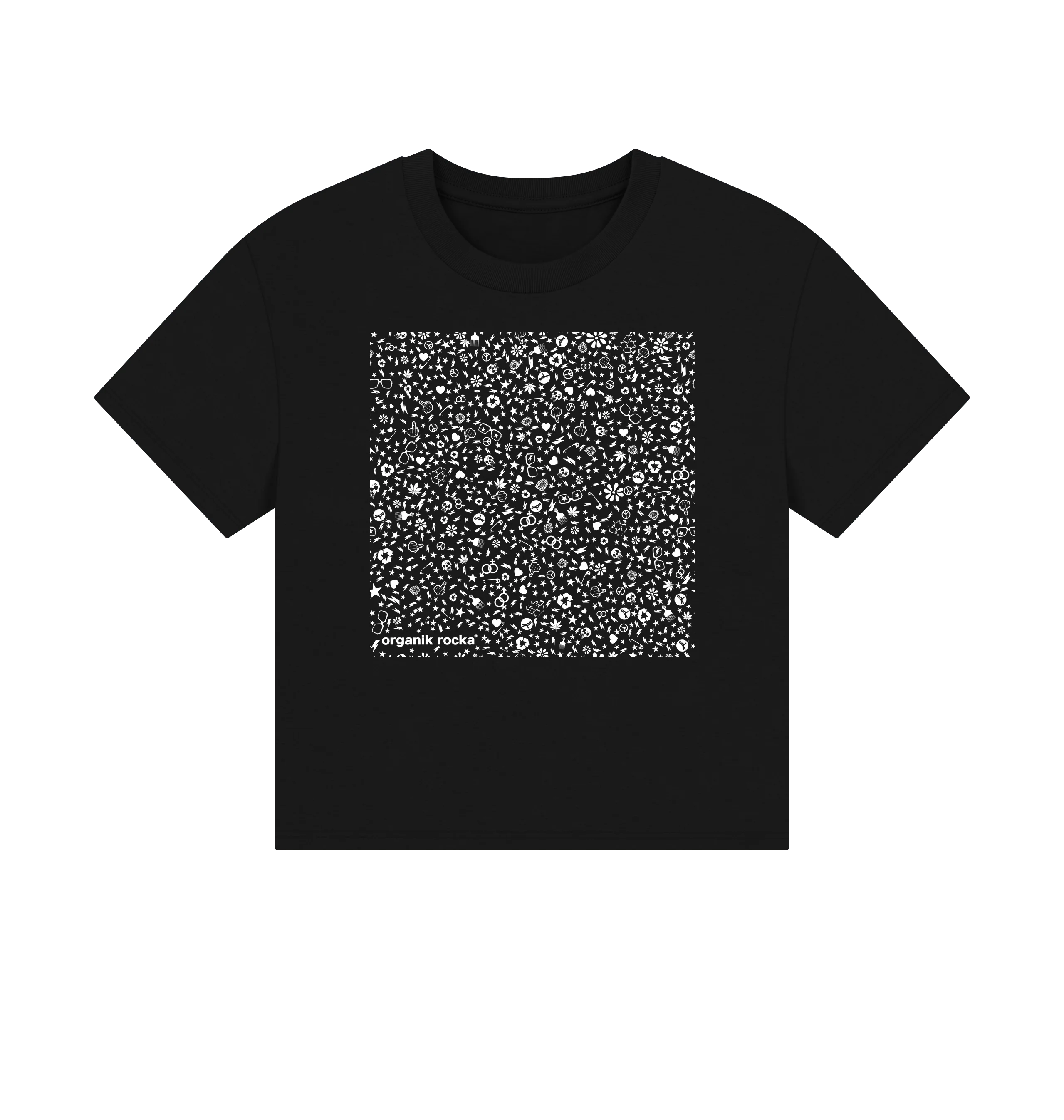 Wallpaper - women's black box cut tee
